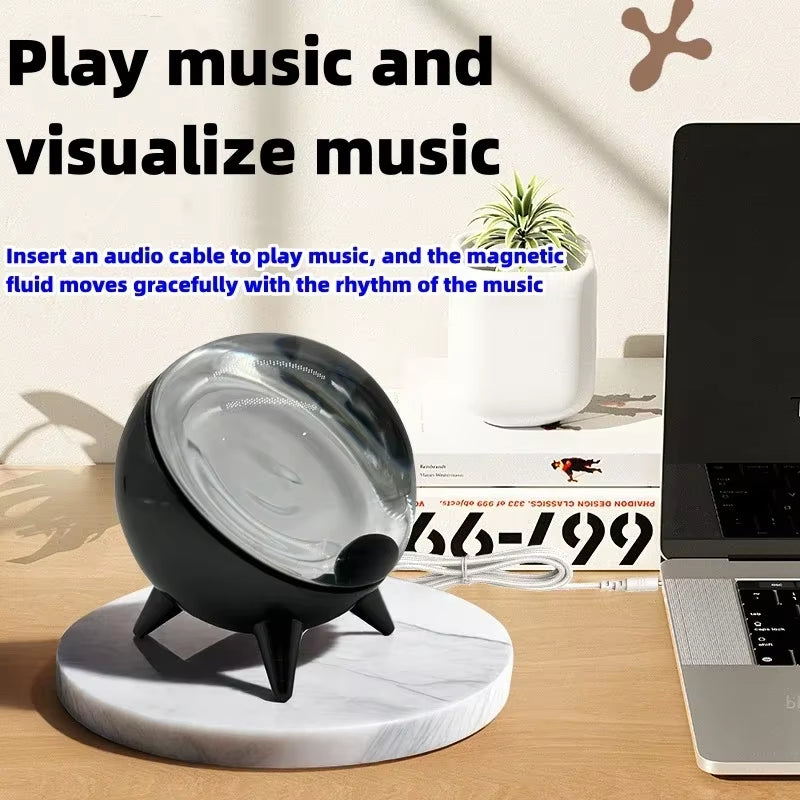 Elevate Your Space with the Portable Magnetic Fluid Pickup Lamp - A Music Companion and Stunning Desktop Decoration