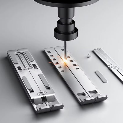 Elevate Your Workspace with the Adjustable Aluminum Alloy Laptop Stand - Foldable, Portable, and Non-Slip for Ultimate Cooling and Comfort