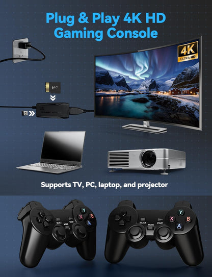 Ultimate Retro Gaming Console with 20000+ Built-In Games - 4K HDMI Classic Edition with Wireless Controllers for Endless Family Fun!