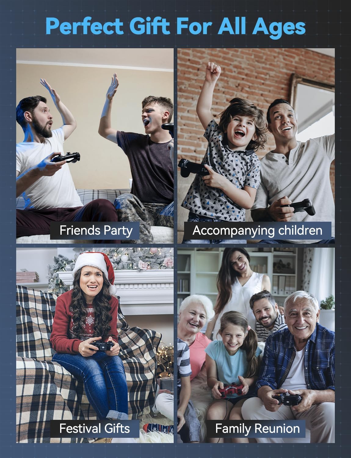 Ultimate Retro Gaming Console with 20000+ Built-In Games - 4K HDMI Classic Edition with Wireless Controllers for Endless Family Fun!