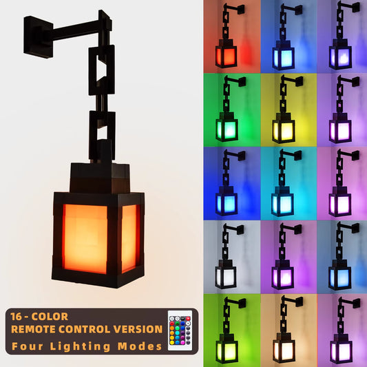 Transform Your Space with the Pixel Style Night Light - A Portable Lantern with 16 Vibrant Colors for DIY Interior Decoration